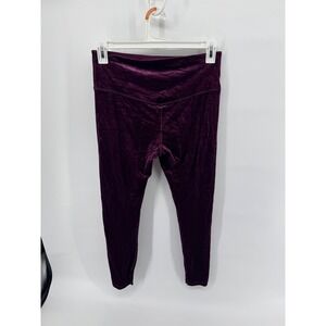 Athleta Elation Velvet Tight Legging Womens L Deep Plum Athleisure
